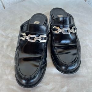 Women’s Black Brighton Mules with Silver Embellishment